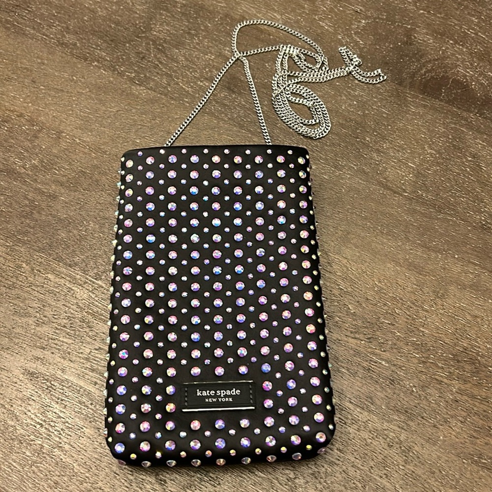 Kate Spade Swing Embellished Satin Phone Pouch